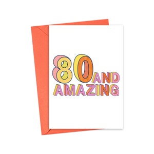 80th Birthday Card for Her 80 Birthday Card for Him Funny Birthday Card Milestone Cards 80th Birthday Gift for Women Happy 80th Birthday
