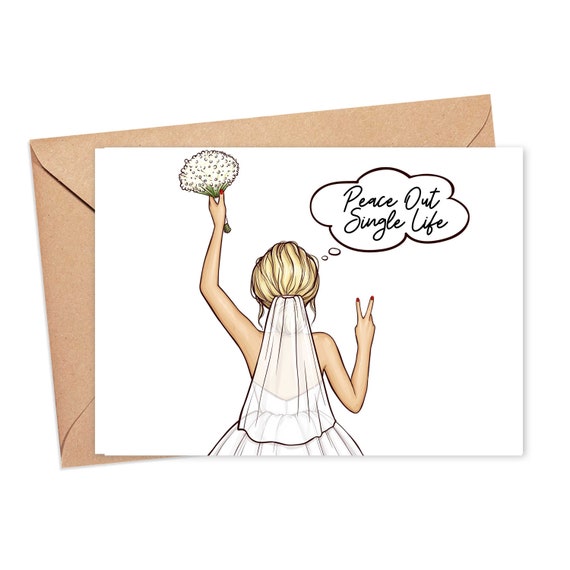 Bachelorette Cards Just Engaged Gifts for Bride Funny Engagement Gifts for Best Friend Newly Wed Gifts - Funny Bridal Shower Card Printable
