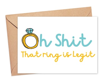 Funny Engagement Card Funny Engagement Gifts for Best Friend Newly Wed Gifts Funny Wedding Cards Funny Bridal Shower Cards Printable Engaged