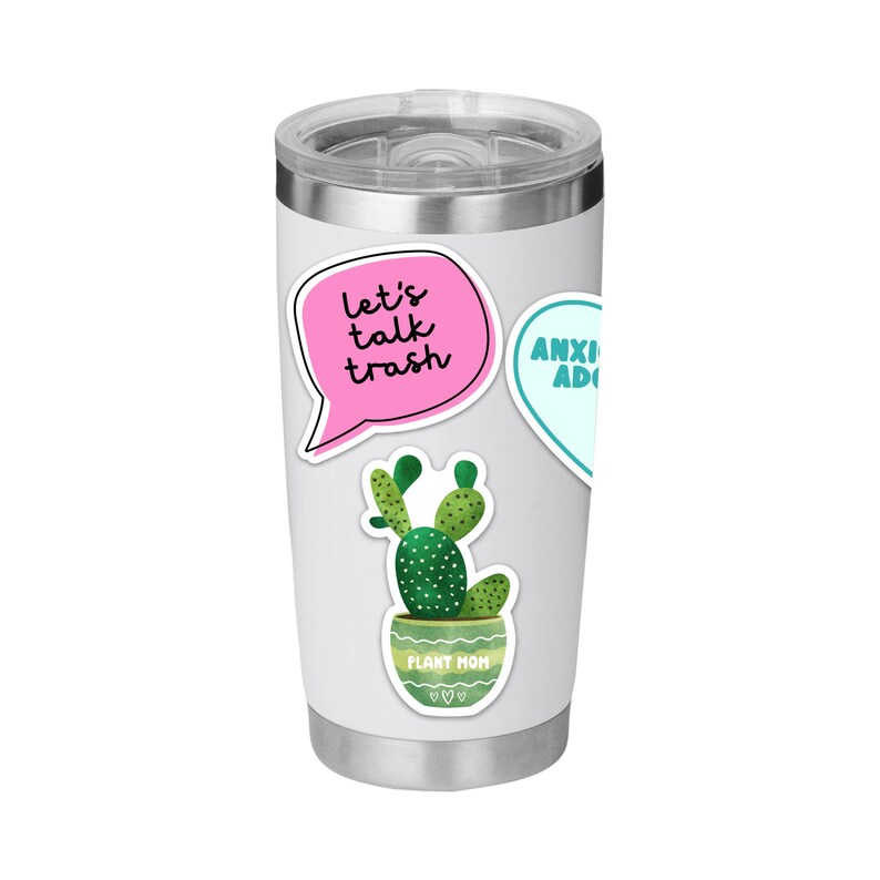 Plant Mom Sticker - Cactus Sticker - Succulent Stickers - Plant Mama Gift - Cute Plant Stickers - Crazy Plant Lady - Funny Computer Stickers image 2