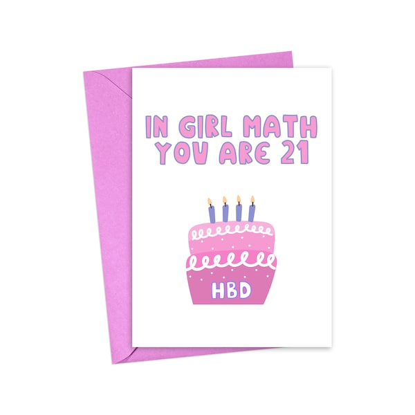 Funny Birthday Cards for Best Friend Cute Birthday Card for Her Sister Birthday Card Birthday Gifts 30th Birthday Card GIRL MATH Bday Card