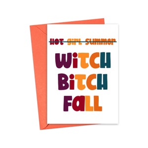 Funny Halloween Cards Funny - Adult Halloween Card for Her - Witch Bitch Fall - Witch Halloween Card Funny Thanksgiving Card Printable Card