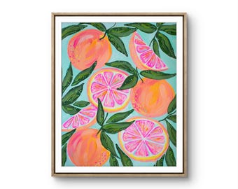 Citrus Fruit Wall Art Print: Modern Kitchen & Nursery Decor
