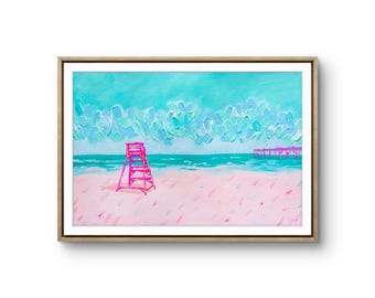 Jacksonville Beach Pier Art Print: Colorful Coastal Wall Decor