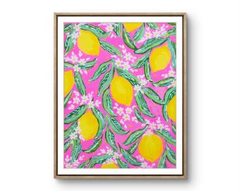 Lemon Art Print: Bright Citrus Painting, Modern Kitchen Decor