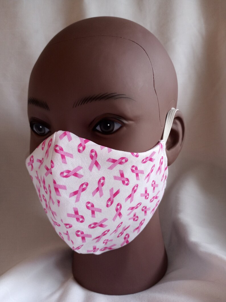 Breast Cancer Awareness Print Mask Etsy
