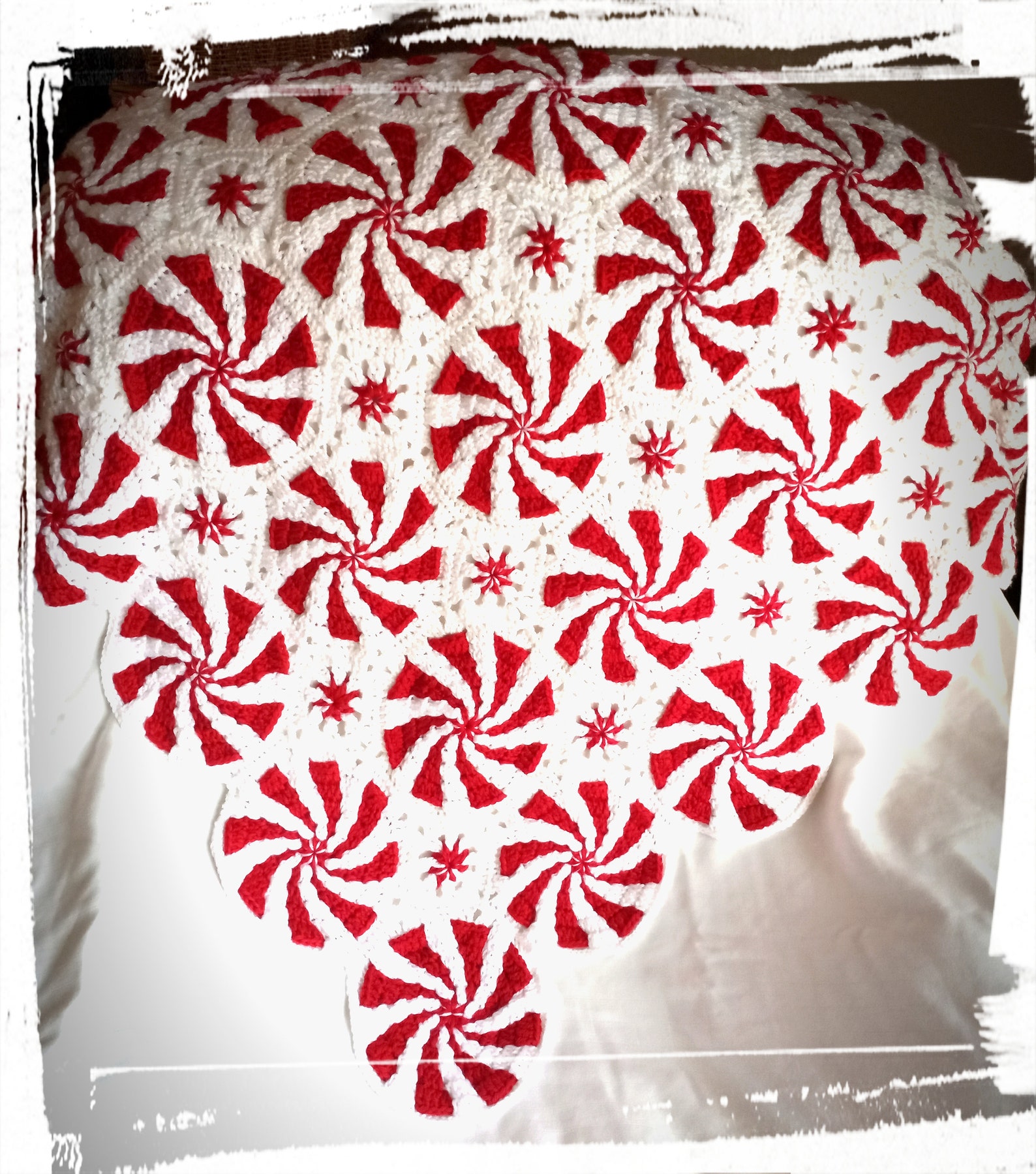 Crochet Peppermint Candy Afghan Throw Etsy