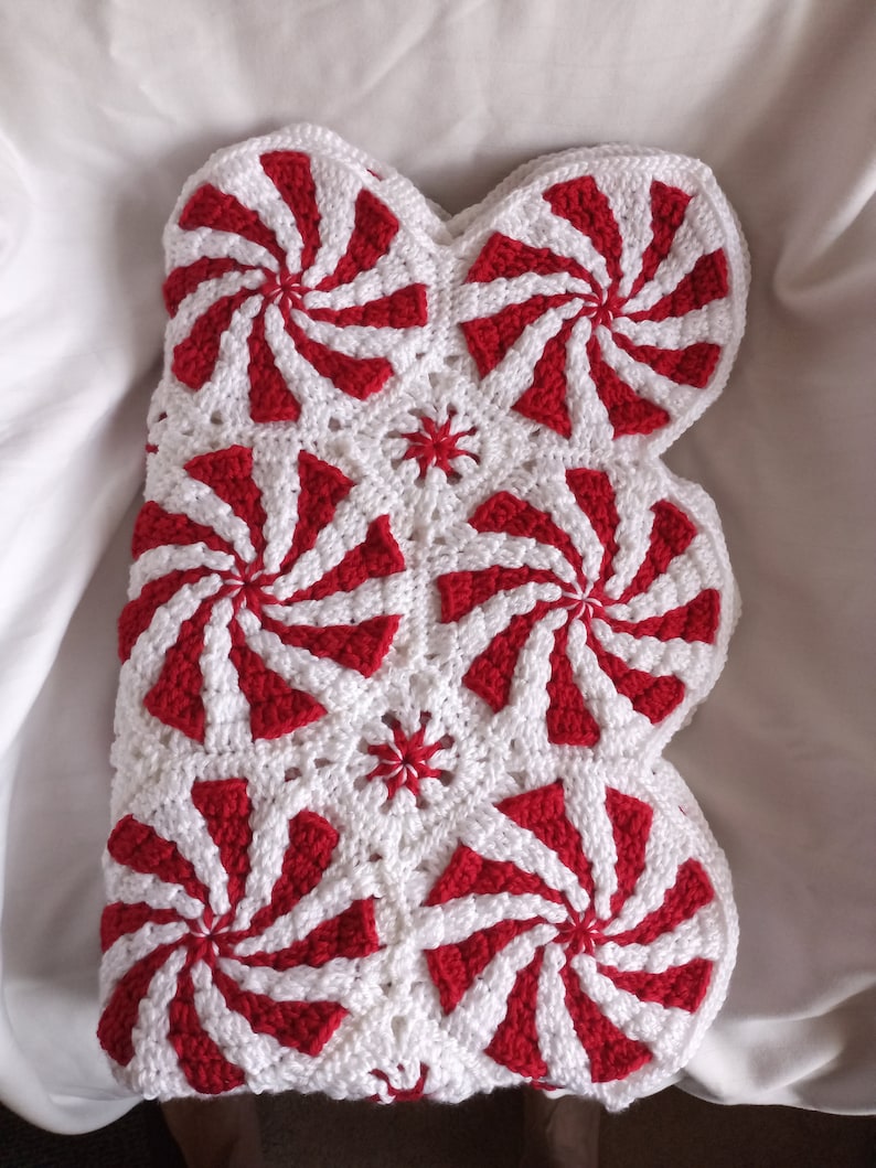 Crochet Peppermint Candy Afghan Throw Etsy