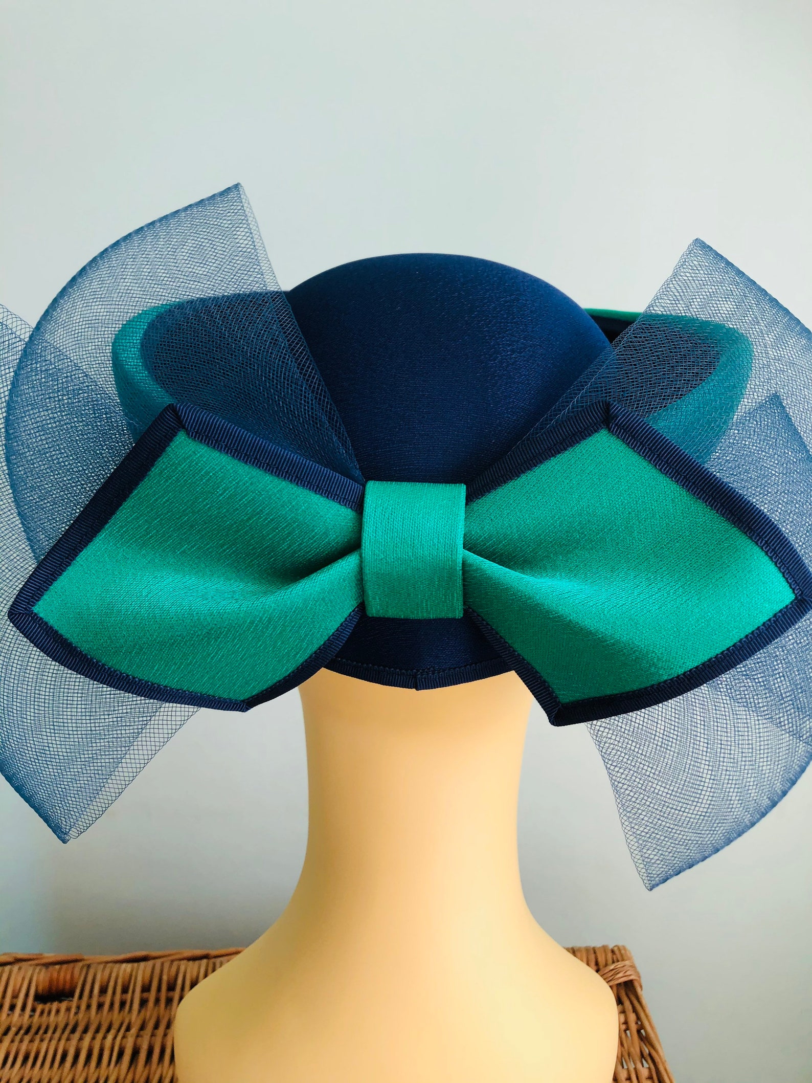 Stunning Blue & Green Formal Occasion Hat Headways By Etsy