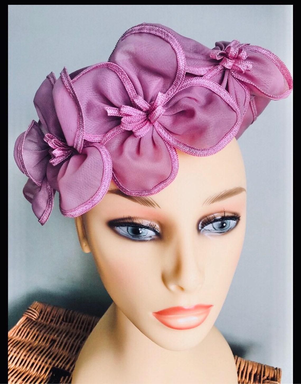 Ladies Pale Lilac Vintage Pillbox Style Hat side ruched | Etsy