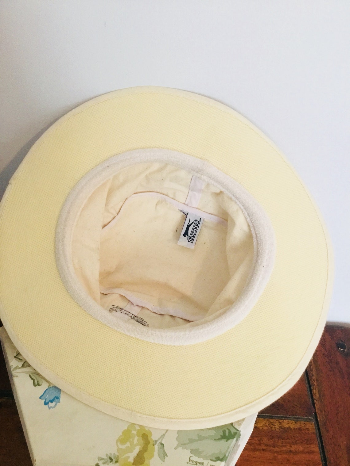 Mens White cotton stiff brim ventilated sun hat. Sport Etsy