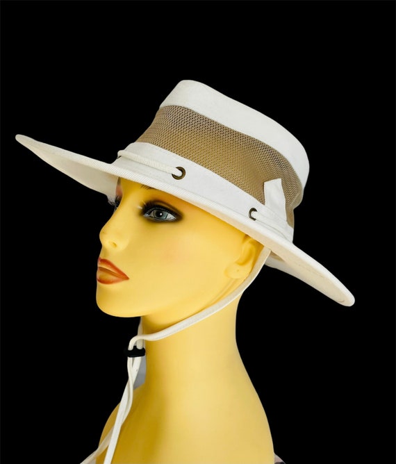 Collection White Cotton Vented Sun Hat 