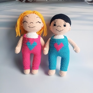 Handmade Crochet Dolls – Boy Girl Set – Amigurumi Couple – Soft Gift for Kids & Collectors