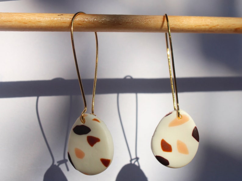 Drop-shaped terrazzo earrings image 4