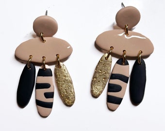 Boucles d'oreilles pendantes zébré