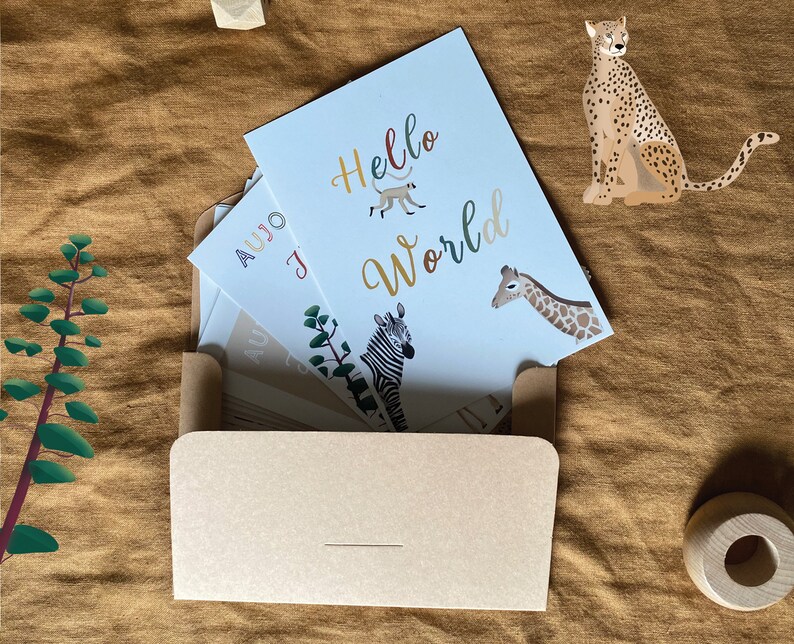 Cartes étapes bébé animaux de la savane image 2