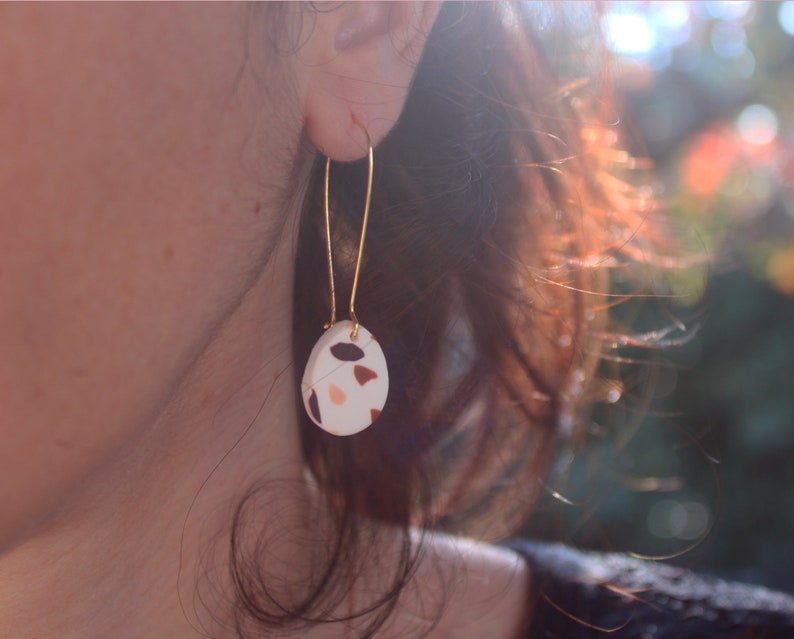 Drop-shaped terrazzo earrings image 6