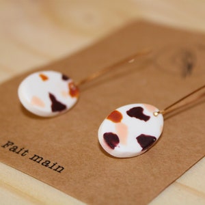 Drop-shaped terrazzo earrings image 1