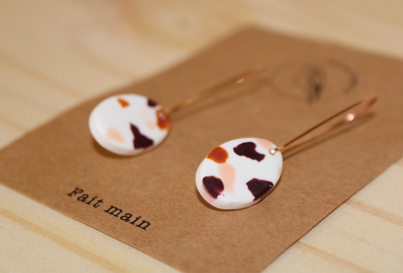 Drop-shaped terrazzo earrings image 1