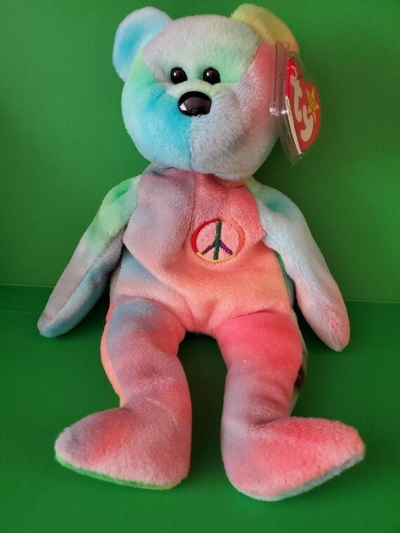Rare Peace Bear Beanie Original
