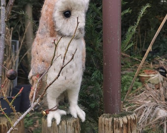 Schleiereule gefilzt Barnowl felted