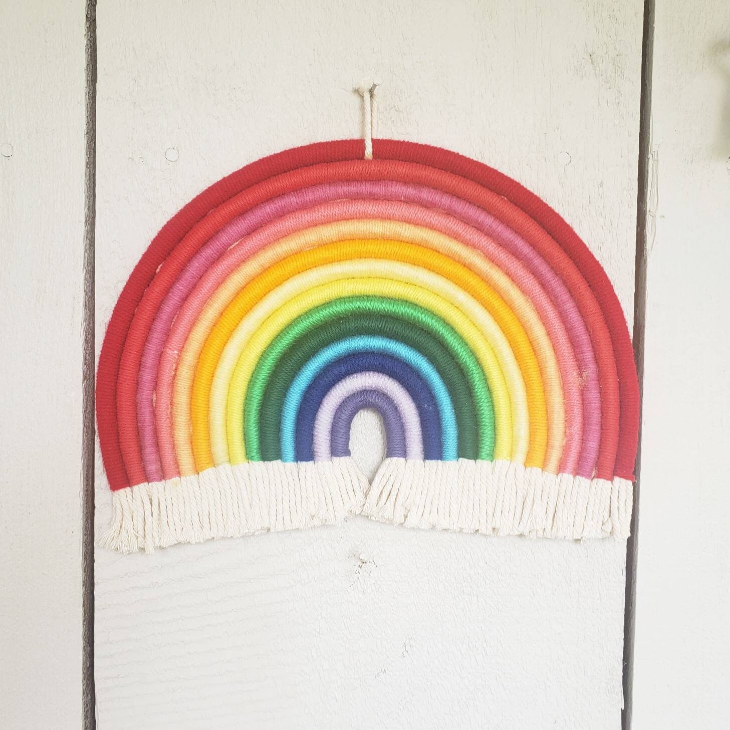 Woven Rainbow Wall Hanging Large Rainbow Wall Decor | Etsy