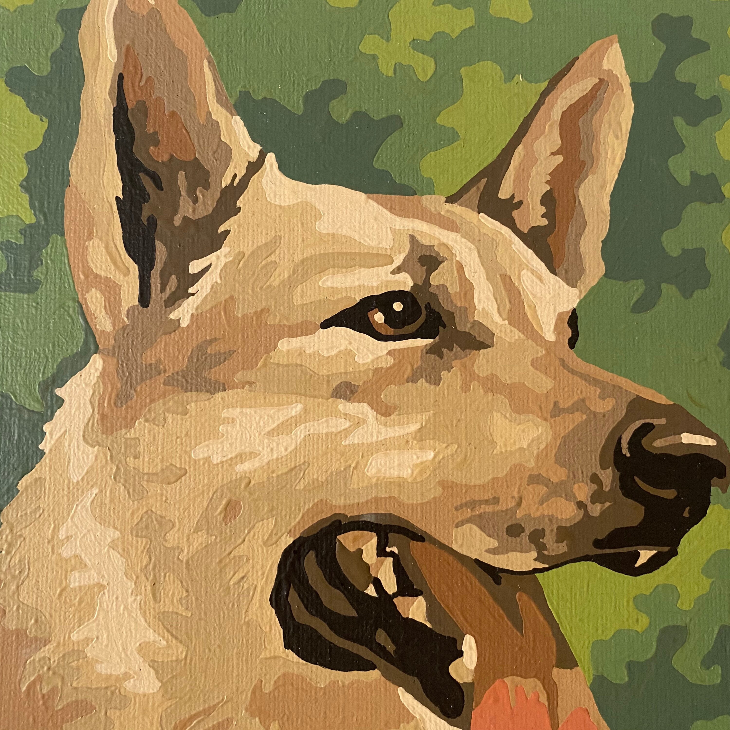 Vintage Paint by Number German Shepherd Painting Etsy