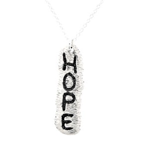 Silver Hope Necklace, Hope Jewelry, Hope Pendant, Motivational Jewelry, Anniversary Gift for Women, Gift for Mom, Mother&#39;s Day Gift