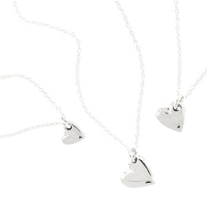 Silver Heart Necklace, Heart Jewelry, Heart Pendant, Love Jewelry, Valentine&#39;s Day Gift, Anniversary Gift for Women, Jewelry for Anniversary