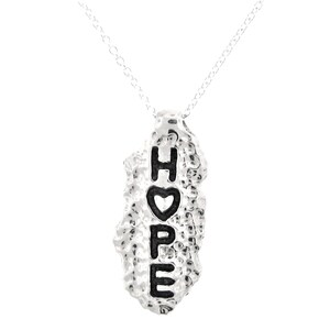 Silver Hope Necklace, Hope Jewelry, Hope Pendant, Motivational Jewelry, Anniversary Gift for Women, Gift for Mom, Mother&#39;s Day Gift