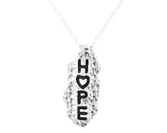 Silver Hope Necklace, Hope Jewelry, Hope Pendant, Motivational Jewelry, Anniversary Gift for Women, Gift for Mom, Mother's Day Gift