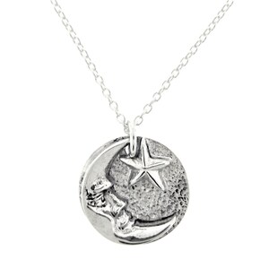 Silver Moon & Star Necklace, Moon and Star Jewelry, Moon and Star Pendant, Celestial Jewelry, Jewelry Gift for Women, Gift for Girls