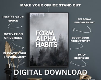 50 Motivational Sayings in Misty Forest Theme - Digital Art Print Bundle