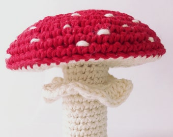 Toadstool mushroom amigurumi crochet pattern