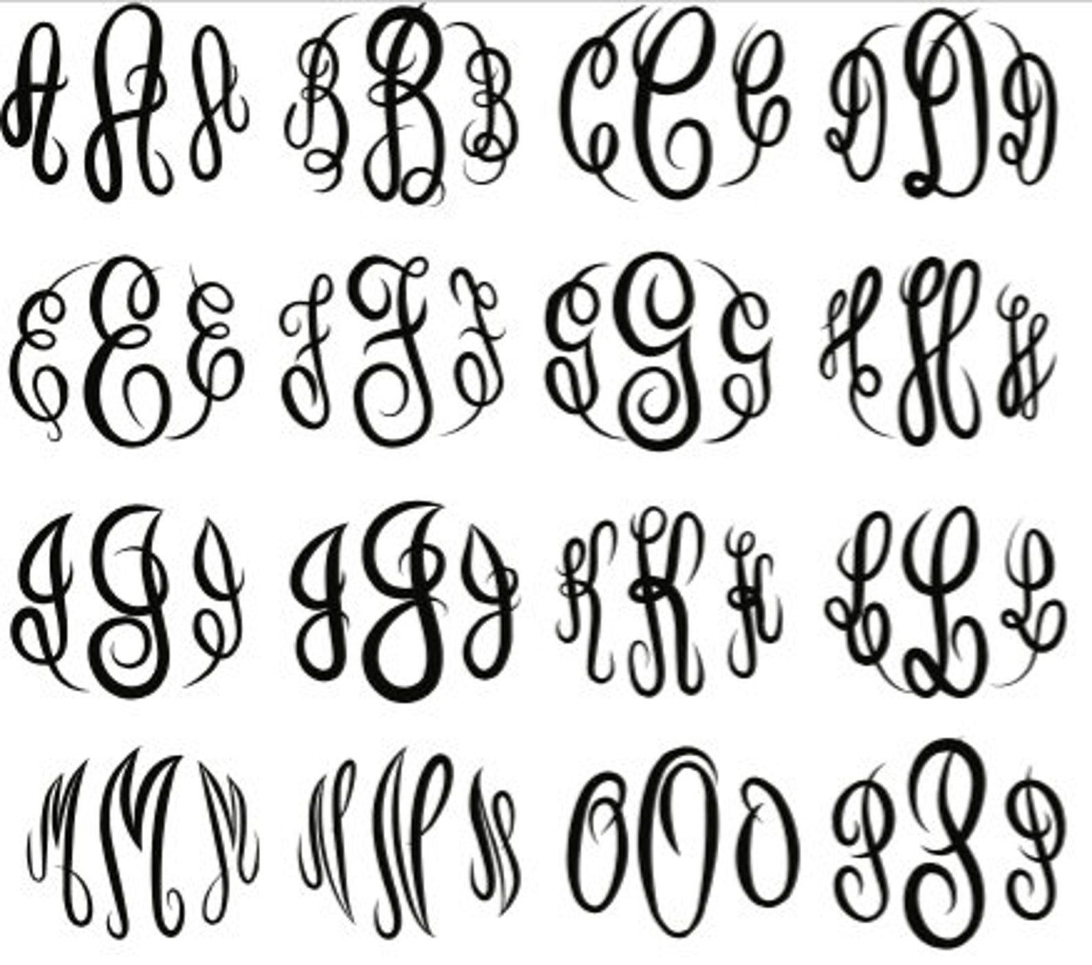Master Circle Script Monogram Font Alphabet Letters Svg By Bulsz | My ...