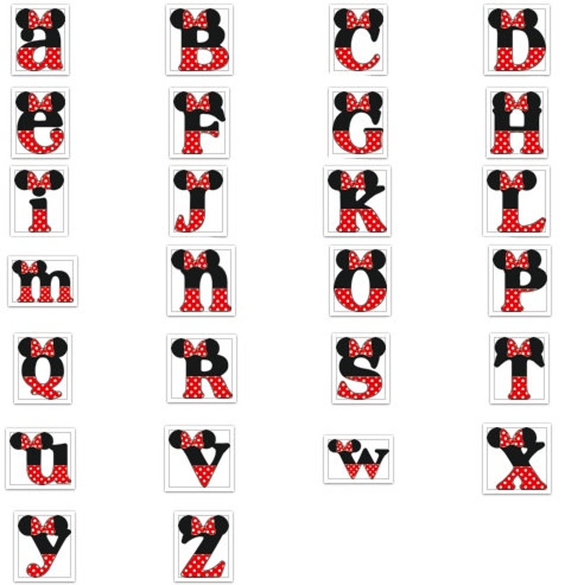 Download Minnie Mouse Alphabet Font Logo Emblem Monogram Cut SVG ...