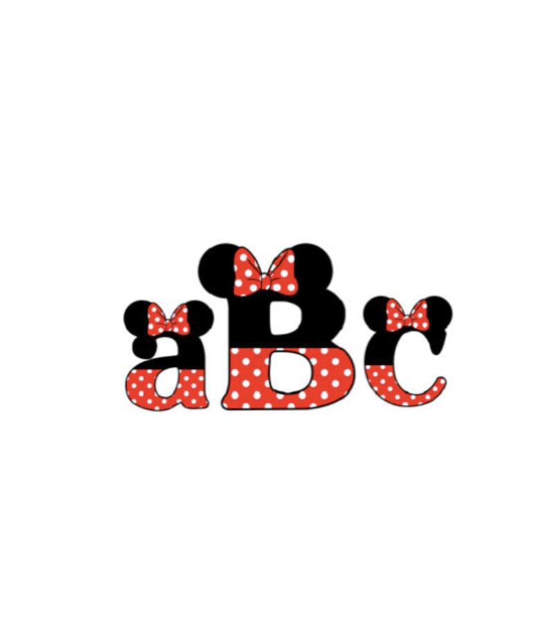 Download Minnie Mouse Alphabet Font Logo Emblem Monogram Cut SVG ...
