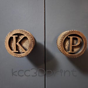 Monogram Wardrobe Knobs. Made to order. Antique colour. Unique decor