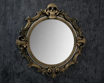 Gothic Plain Wall Mirror 19cm Frame, Baroque Style