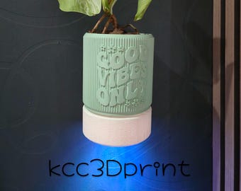 Doniczka z oświetleniem nastrojowym/otoczenia, wyjmowanym pojemnikiem na wodę, lampą LED montowaną na ścianie i sterowaną zdalnie