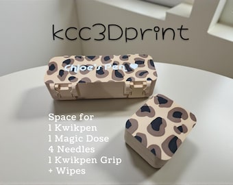 Wegovi/Mounjaro w panterkę. Opcjonalne etui na zapasowe akcesoria. Bezpieczne, mocne, dyskretne.