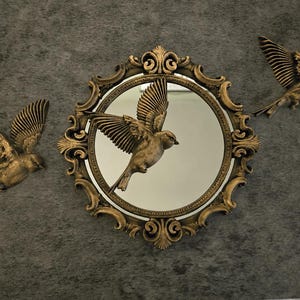 Miroir mural oiseau gothique 19 cm cadre style baroque