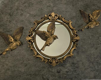 Gothic Bird Wall Mirror 19cm Frame Baroque Style