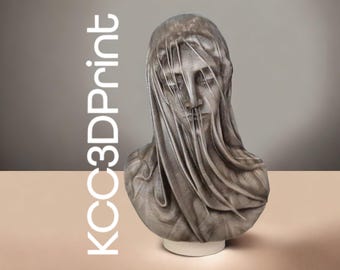 Posąg Matki Boskiej w Całunie. 27,5 cm wysokości. Bardzo szczegółowa figura religijna. Maryja Matka. Drukowana w 3D.