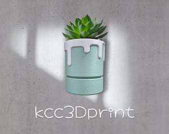 Doniczka z ociekającym natryskiem z opcjonalnym oświetleniem nastrojowym/otoczenia, wyjmowanym pojemnikiem na wodę, lampą LED sterowaną pilotem, montowaną na ścianie