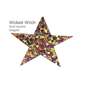 Wicked Witch | 1 oz Black Orange Purple Green | Tumbler | Nails | Cosmetic | Crafting | Resin | Mix Chunky glitter | check descr.