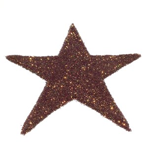 K&ouml;nnte beinhalten: Eine braune Glitzersternform auf wei&szlig;em Hintergrund.