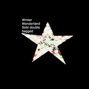 Winter Wonderland | 1 oz Mix Chunky Glitter | Snowflakes w/red & green dots | check descr