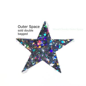 Outer Space | 1 oz HOLOGRAPHIC Silver Grey | Tumbler | Nails | Cosmetic | Crafting | Mix Chunky | glitter check descr.