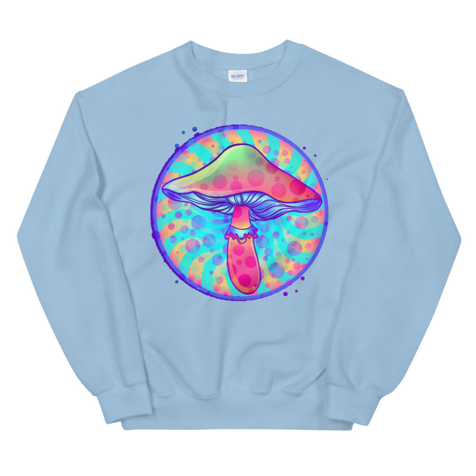 Magic Mushrooms Sweatshirt Psychedelics Printed Sweatshirt Etsy